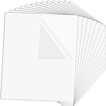 Sublimation Sticker Paper - 20 Pcs 8.5" X 11" Glossy Transparent Waterproof Sublimation Stickers （White）