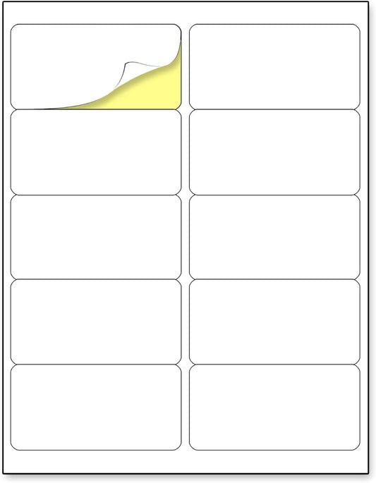 (2" X 4") 30 Sheets, Printable White Sticker Labels, Laser/Inkjet Printing - Matte, 10 per Page