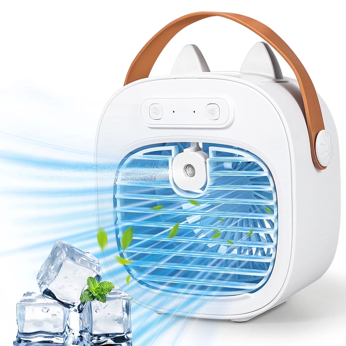 Portable Air Conditioners, Rechargeable Mini Air Conditioner Personal Air Cooler with 3 Speeds, Small Desk Air Conditioner for Bedroom, Office, Outdoor(White)