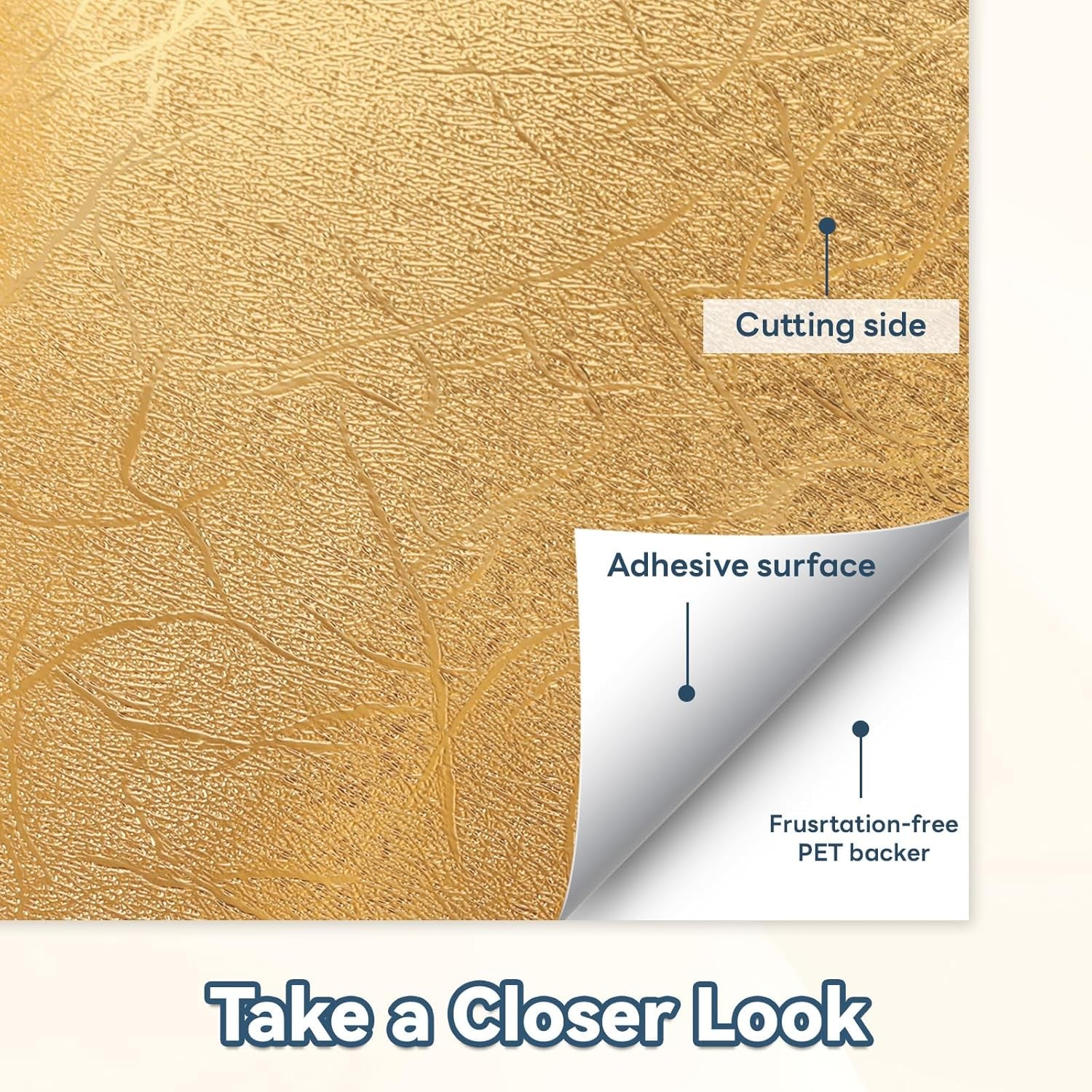 Textured Metallic Permanent Vinyl 12" X 6FT & 100 Sheets Printable Vinyl Sticker Paper