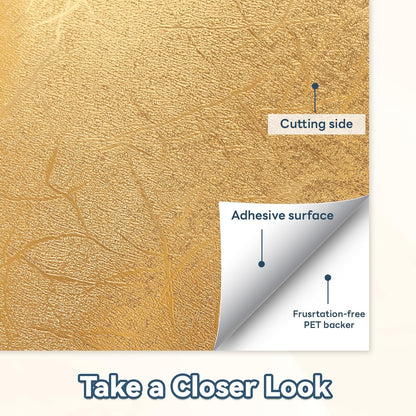 Textured Metallic Permanent Vinyl 12" X 6FT & 100 Sheets Printable Vinyl Sticker Paper