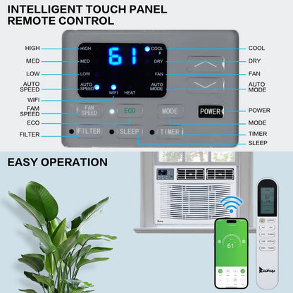 Wifi Enabled 12000 BTU Heat and Cool Window Air Conditioner with Wifi Controls