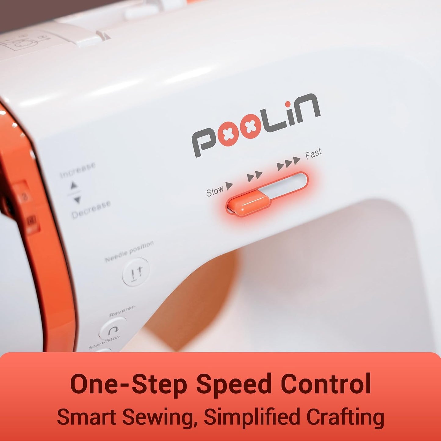 Poolin EOC02 Computerized Sewing Machine,Easy Home Sewing Machine with 200 Stitches,7 Feet,Lcd Screen,Wide Table,Friendly Sewing Machines for Beginners,Gifts for Mother Wife,Automatic Needle Threader