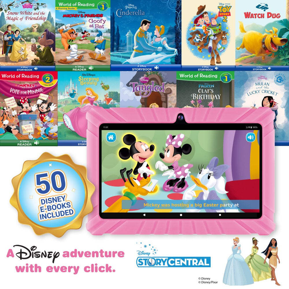 7" Kids Tablet 32GB, 50+ Disney Storybooks, Kid-Proof Case (2023 Model) - Pink