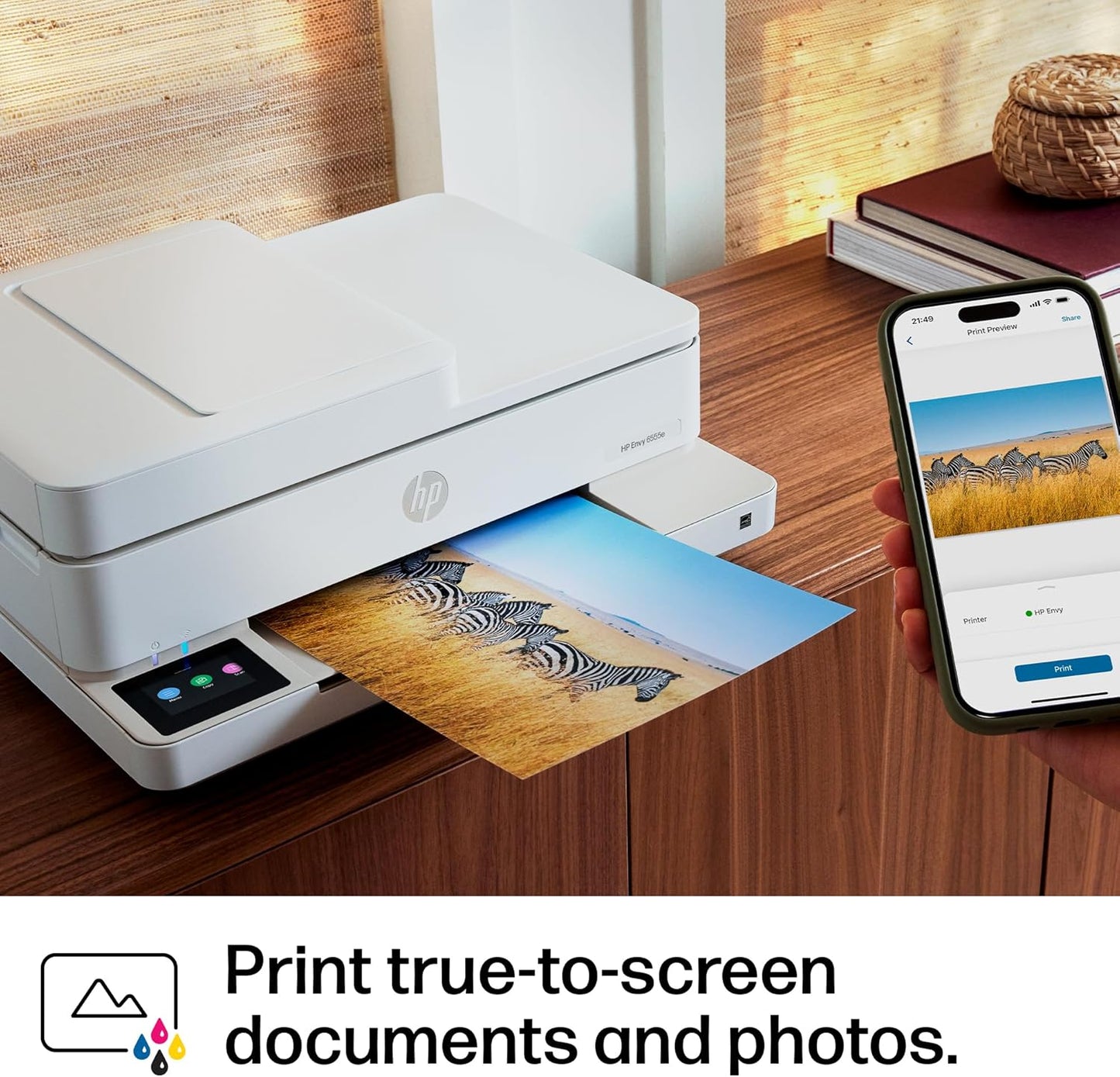 HP Envy 6555E Wireless All-In-One Color Inkjet Printer, Portobello, Print, Scan, Copy, Duplex Printing Best-For-Home, 3 Month Instant Ink Trial Included, Ai-Enabled (714N5A)