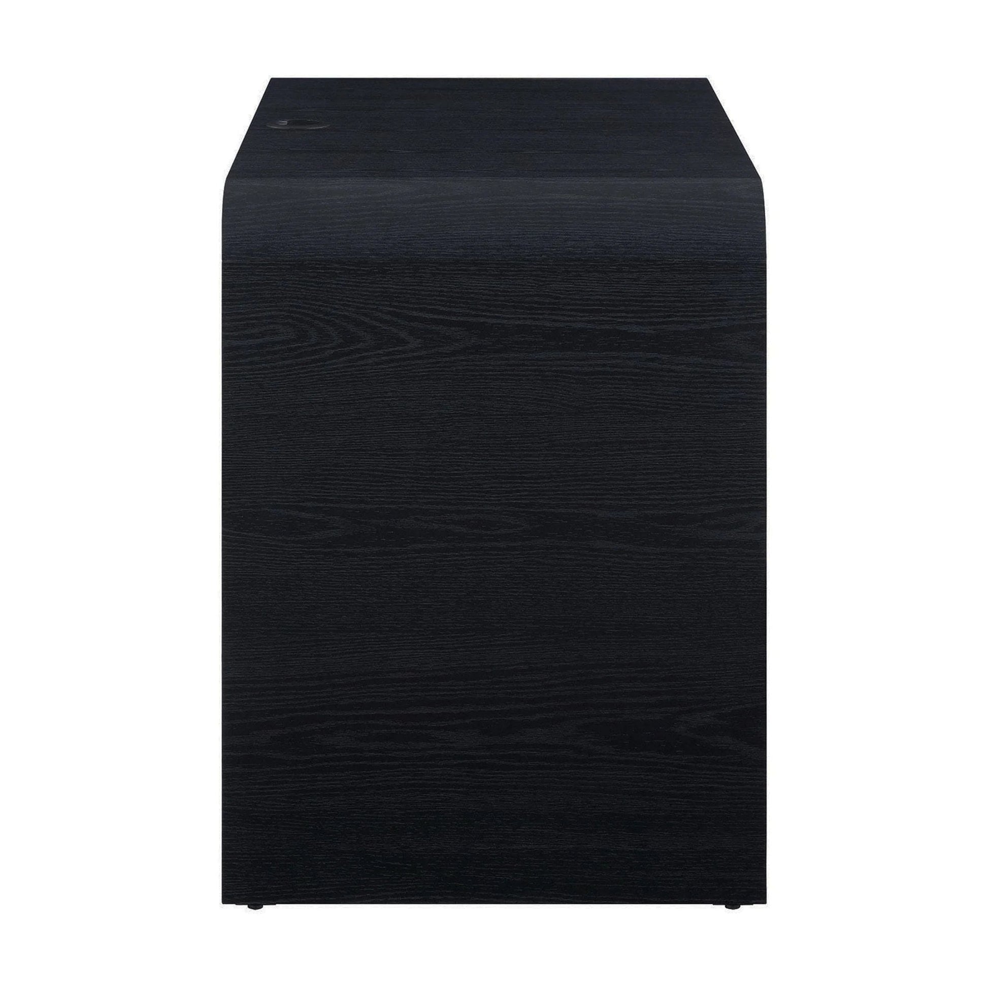 Juliet Curved Desk with Storage, Black Finish