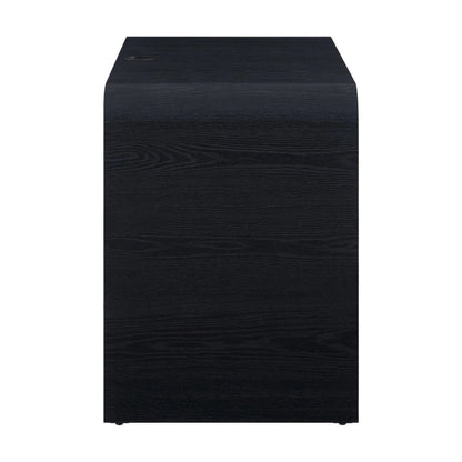 Juliet Curved Desk with Storage, Black Finish