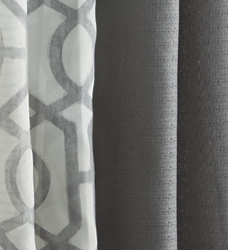 Kingswood 4 Piece Curtain Set, 27.5X84, Grey Flannel