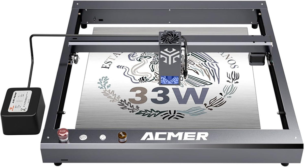 ACMER 33W Laser Engraver Machine, 33000Mw Laser Cutter & Engraving Machine, 420×400Mm Work Area for Stainless Steel, Metal, Wood, Acrylic, Leather, DIY Projects