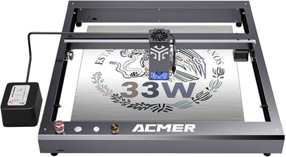 ACMER 33W Laser Engraver Machine, 33000Mw Laser Cutter & Engraving Machine, 420×400Mm Work Area for Stainless Steel, Metal, Wood, Acrylic, Leather, DIY Projects