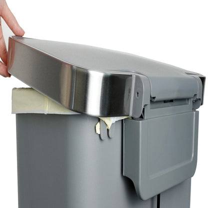 11.9 Gallon Trash Can, Plastic Kitchen Step Trash Can, Gray