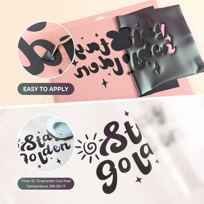 Chameleon HTV Heat Transfer Vinyl - 12" X 8Ft Bronze Turns Purple HTV for Shirts, Iron on Vinyl for All Cutting Machine - Easy to Cut & Weed for Heat Transfer Design