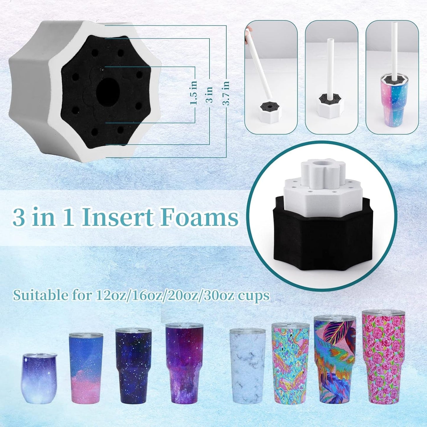 HXH Cup Turner for Crafts Tumbler,Electric Resin Mixer,Tumbler Cup Spinner,Glitter Powder,Epoxy Resin Kit for Tumblers for Beginners with Foam
