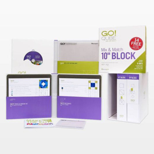 GO! Qube Mix and Match 10 Inch Block with 8 Basic Quilting Shapes