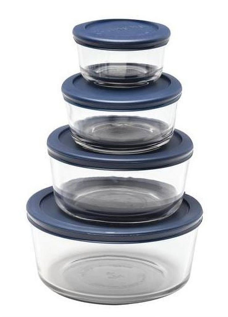 Glass Food Storage Containers with Lids, 8 Piece Set