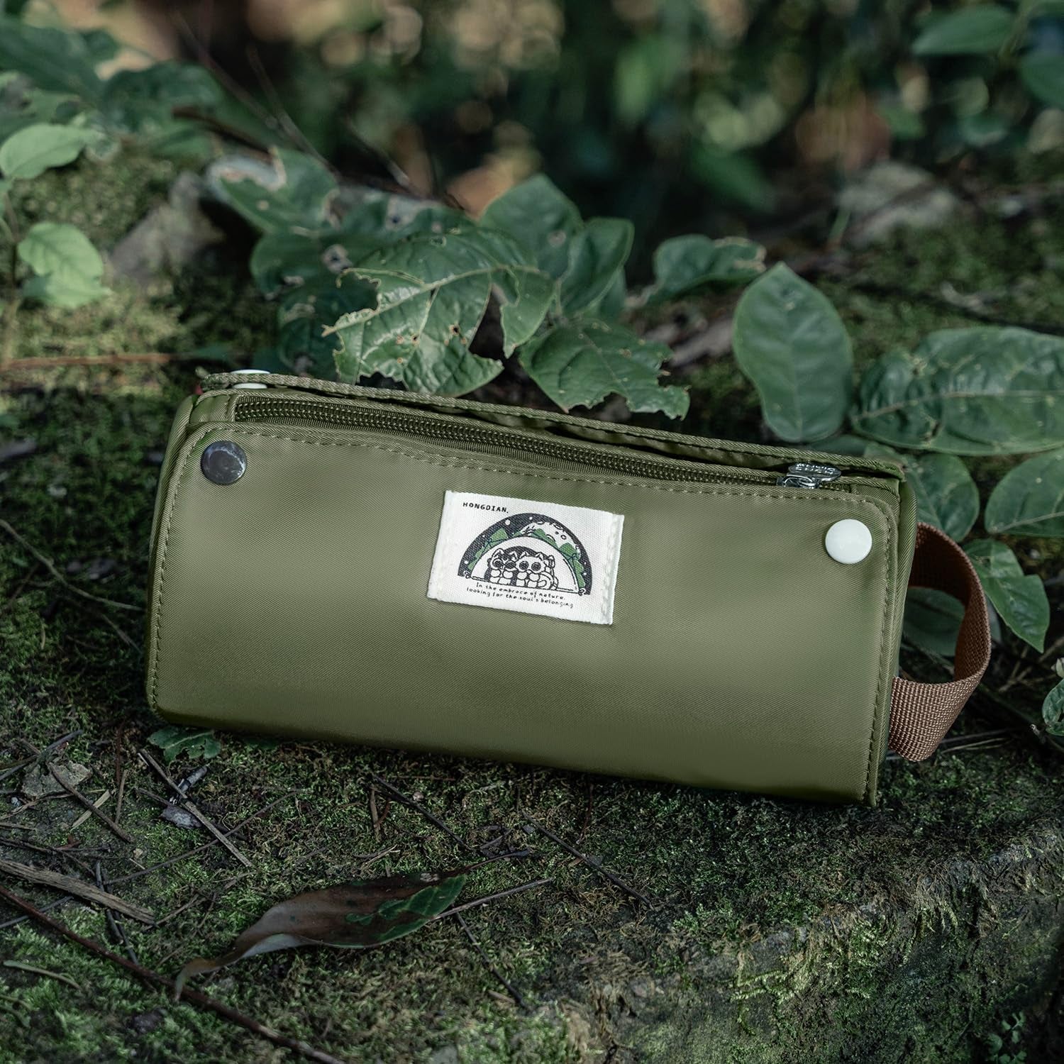 Lanxivi Large Capacity Pencil Case Roll up Design Multifunctional Pencil Holder Pouch Stationery Pen Bag for Teen Girls and Boys Camping Style - Green
