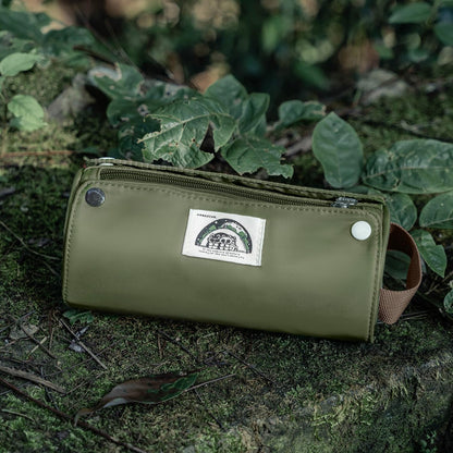 Lanxivi Large Capacity Pencil Case Roll up Design Multifunctional Pencil Holder Pouch Stationery Pen Bag for Teen Girls and Boys Camping Style - Green