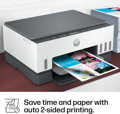 HP Smart Tank 6001 Wireless All-In-One Ink Tank Printer, Scanner, Copier with 2 Years of Ink Included, Best-For-Home, Cartridge-Free Refillable, Ai-Enabled (2H0B9A)