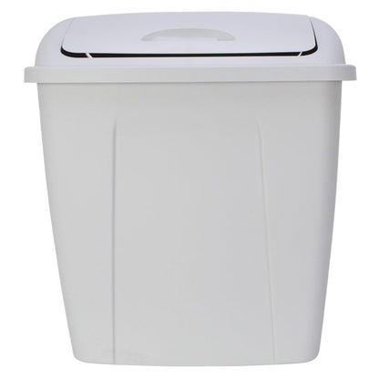 13 Gallon Trash Can, Plastic Swing Top Kitchen Trash Can, Gray