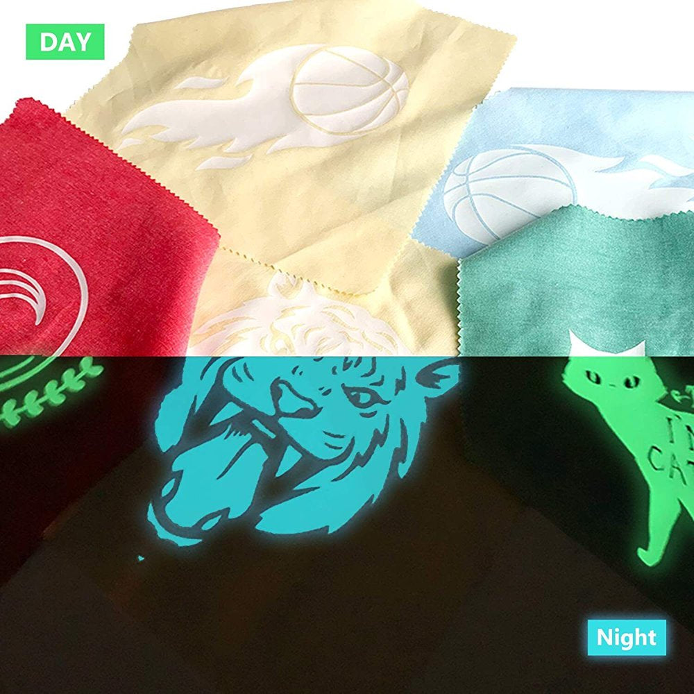 12" X 8FT Glow in the Dark White to Blue Green Heat Transfer Vinyl Iron on T-Shirt for Cricut & All Cutter Machine