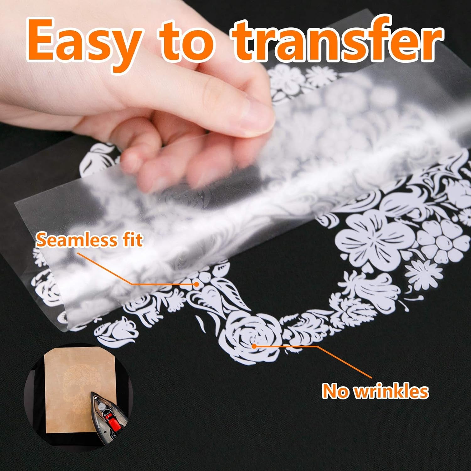 Reflective Heat Transfer Vinyl HTV Roll: 12"X10' Silver Iron on Vinyl Roll for T-Shirt (Light Grey)