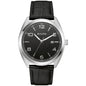 Men'S Classic Black Leather Strap Watch 96B453