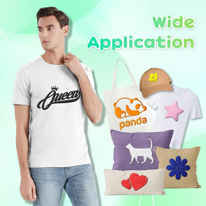 Aoder White Puff Vinyl Heat Transfer - 12" X6Ft White HTV 3D Puff Heat Transfer Vinyl, Puffs Iron on Vinyl for T Shirt Compatible with All Cutting Machines