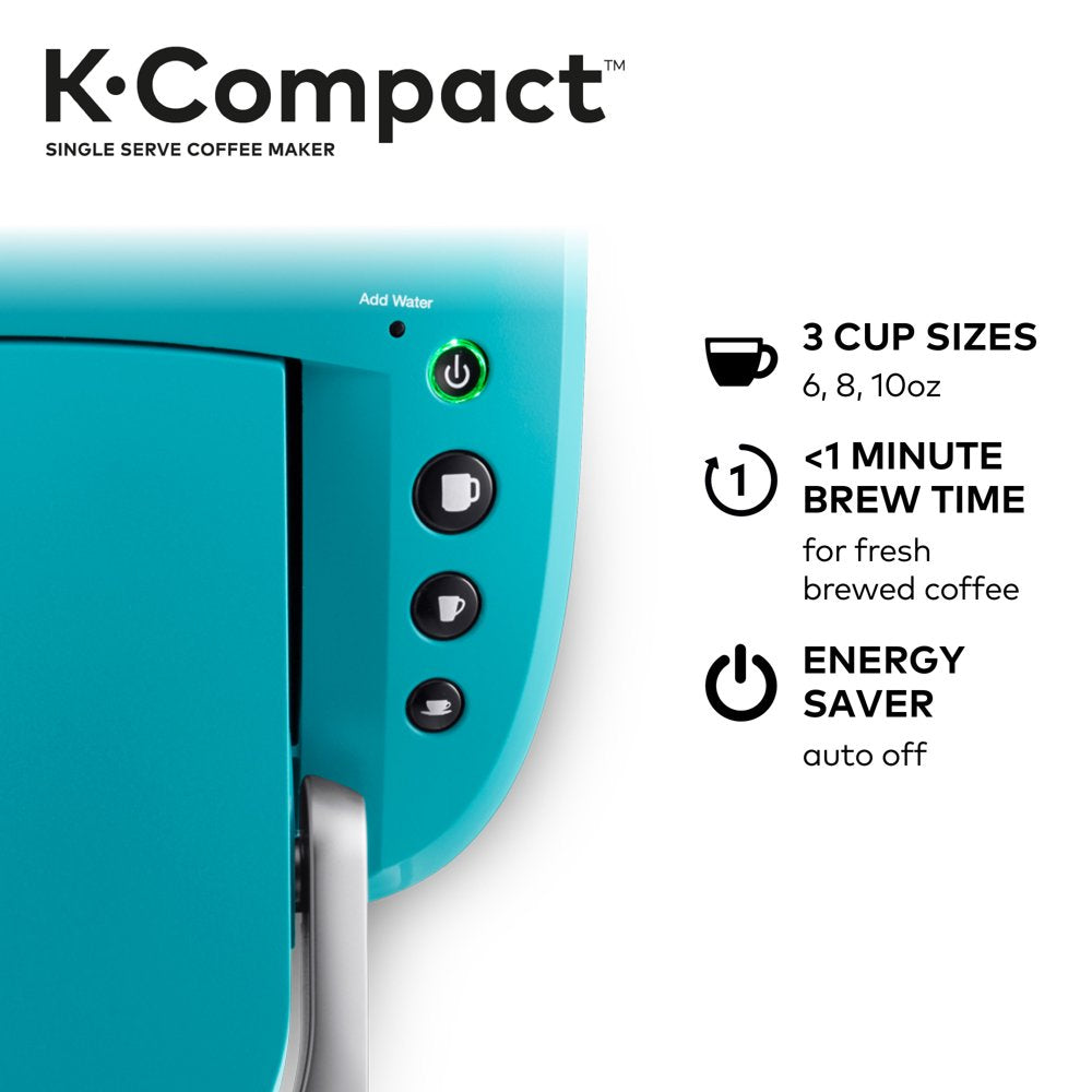 K-Compact Single-Serve K-Cup Pod Coffee Maker, Turquoise