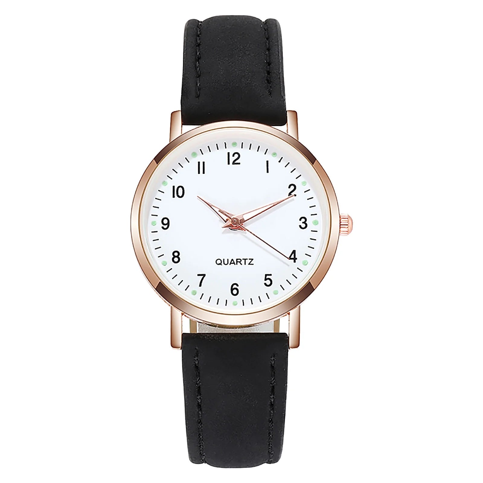 Women'S Watches, Classic  with Luminouse Easy Read Dial, Leather Watch Band, Vintage Small Face round Watches for Women, Birthday Gift for Ladies (Black)