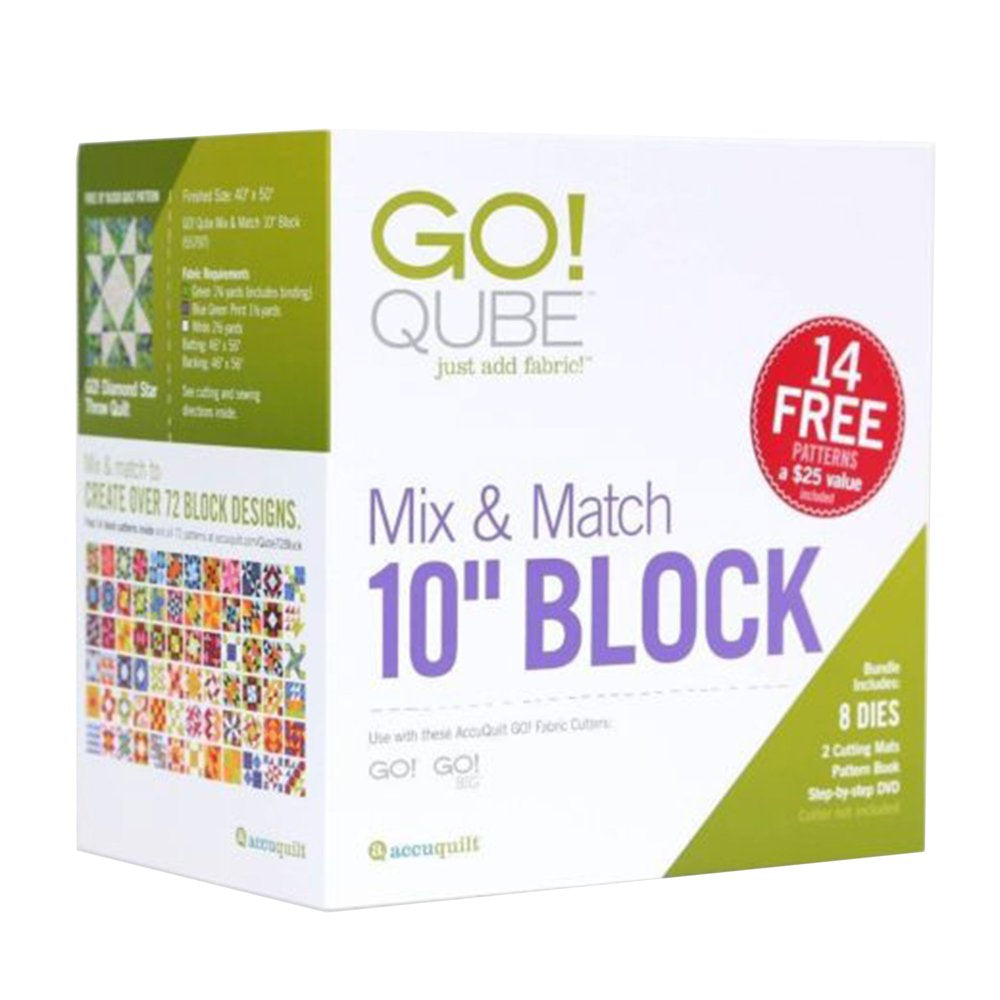 GO! Qube Mix and Match 10 Inch Block with 8 Basic Quilting Shapes