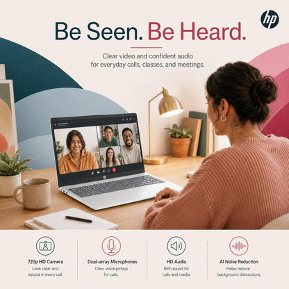 HP 15.6" Ultrabook, 16GB RAM, 640GB Storage(512Gb External and 128GB UFS), Office 365 1 Year, Intel 4-Core, Windows 11, Wi-Fi 6, Light and Slim for Everyday Use, No Mouse