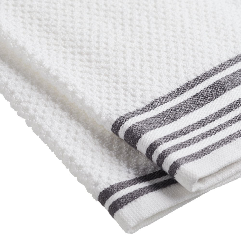 4-Pack 16”X26” Woven Kitchen Towel Set, Grey Flannel
