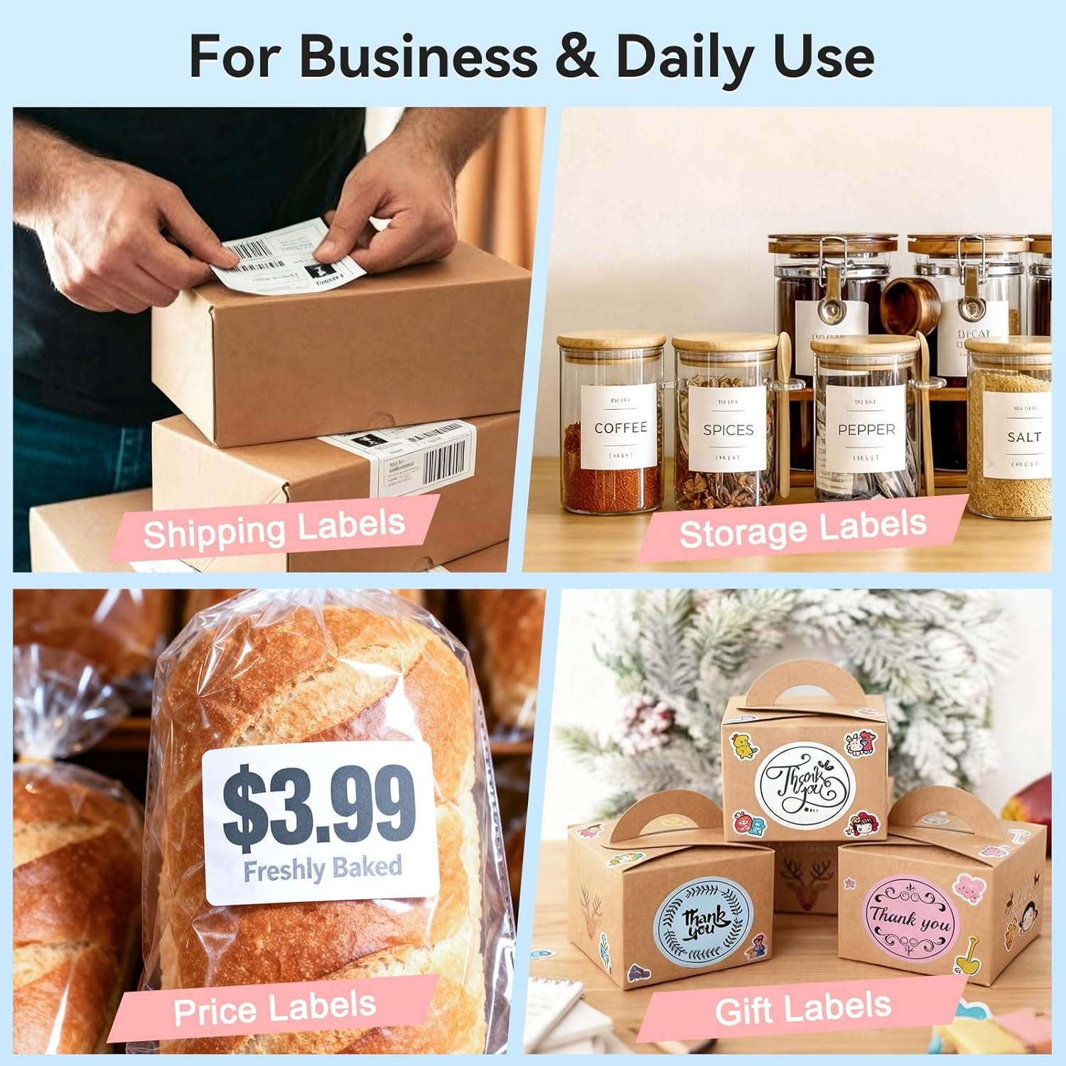 Bluetooth Thermal Label Printer, Wireless 4X6 Shipping Label Printer for Small Business & Shipping Packages, Support Iphone, Android, Windows, Macos, Work for Amazon, Ebay, Shopify, Etsy, USPS