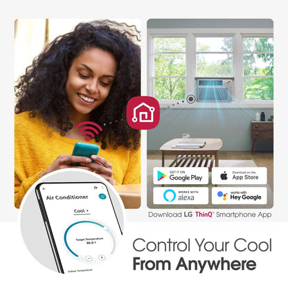 14,000 BTU Window Smart Air Conditioner with Remote, LW1521ERSM1