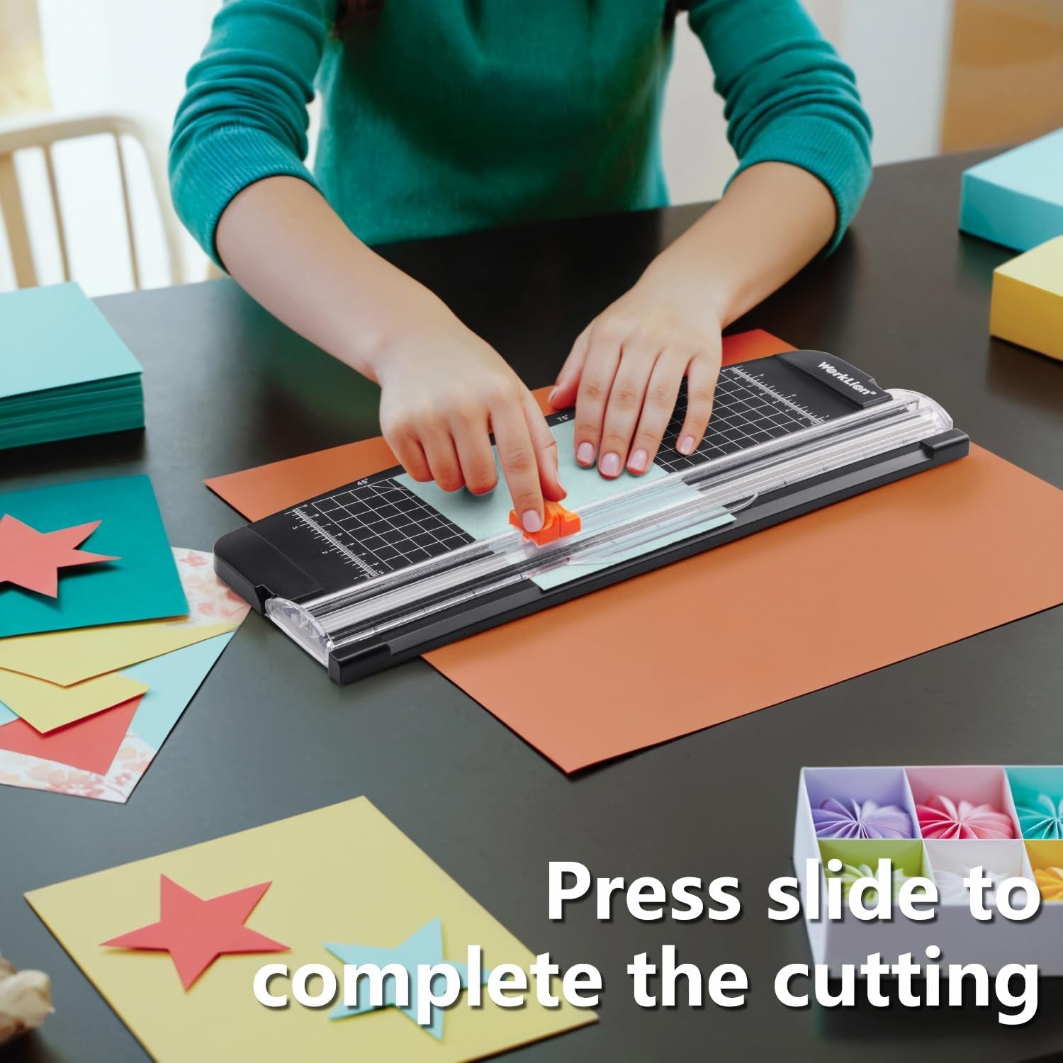 WORKLION Small Paper Trimmer and Replacement Blade for Label, Origami, Card, Photo, Coupon, Scrapbook, Cardstock, Laminated Paper, and Craft Project