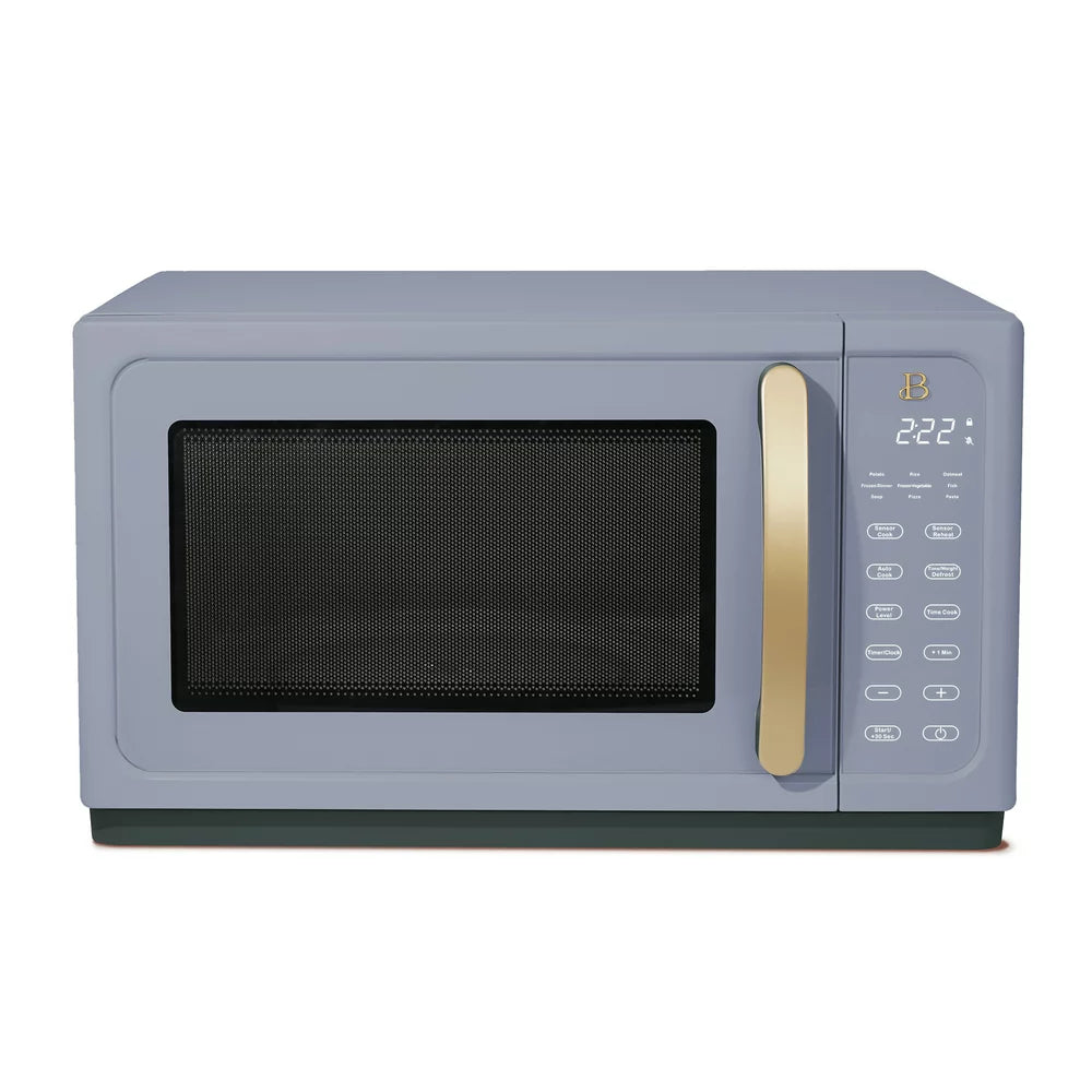 1.1 Cu Ft 1000 Watt, Sensor Microwave Oven, Cornflower Blue by Drew Barrymore, New