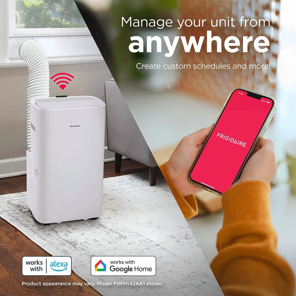 14,000 BTU Portable Room Air Conditioner with Heat Pump, White