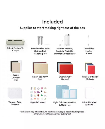 Explore 5 Essentials Machine Bundle with Easypress 9X9, Rainbow Smart Vinyl and Iron-On and 100+ Project Design Ebook