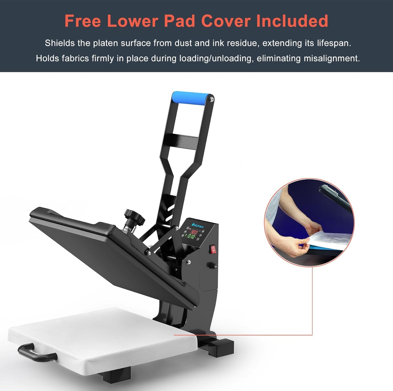 Delclynee 15" X 15" Slide Out (12.25") Heat Press Machine for T Shirts, Clamshell Pull Out Lower Platen, Industrial-Quality Digital Sublimation Printer for Heat Transfer Vinyl