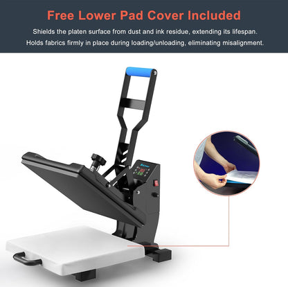 Delclynee 15" X 15" Slide Out (12.25") Heat Press Machine for T Shirts, Clamshell Pull Out Lower Platen, Industrial-Quality Digital Sublimation Printer for Heat Transfer Vinyl
