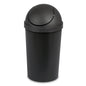 3 Gal. round Swingtop Wastebasket Plastic, Black