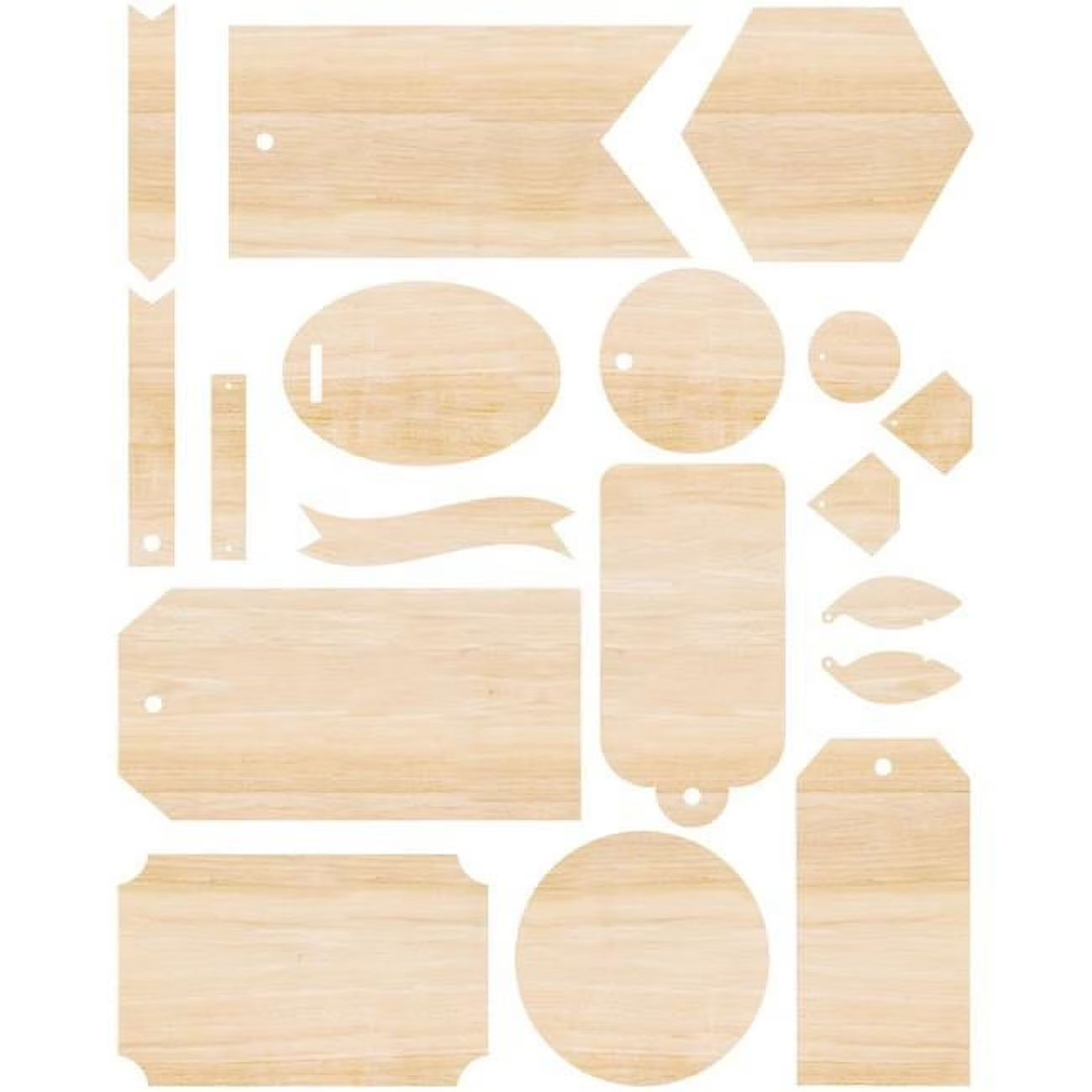 Singe Quill Veneer Ephemera 18/Pkg-Assorted Shapes