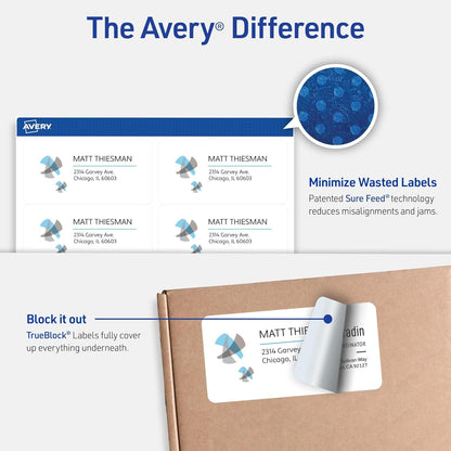 Printable Shipping Labels with Sure Feed, 2" X 4" Customizable Stickers, White, 100 Blank Mailing Labels, Great for Mailing, Shipping, and More (18163)