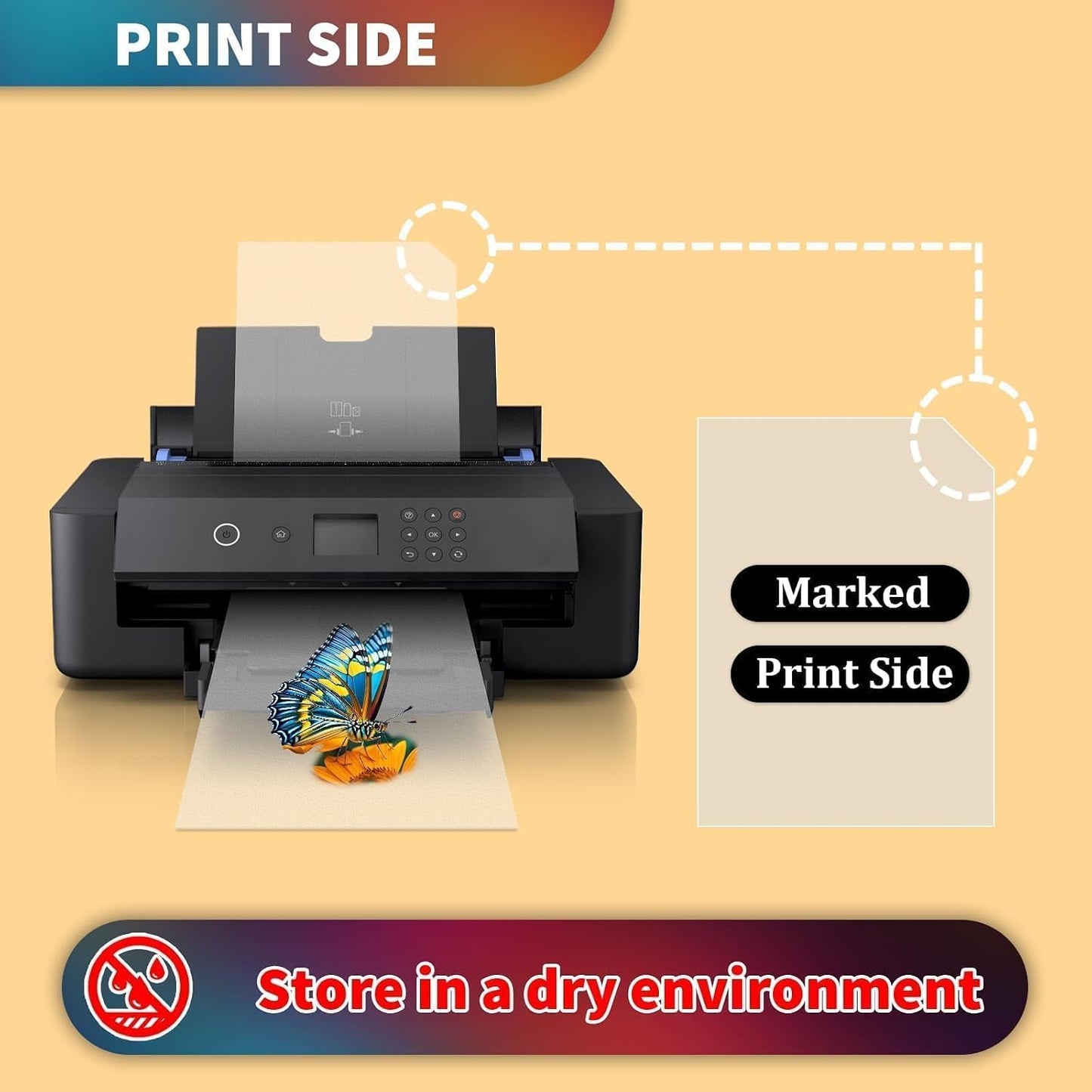 DTF Transfer Film - A3 100 Sheets 11.7"X16.5" Double-Sided Matte, Premium DTF Film Paper for All Dark Fabric Textile and Colors T Shirts