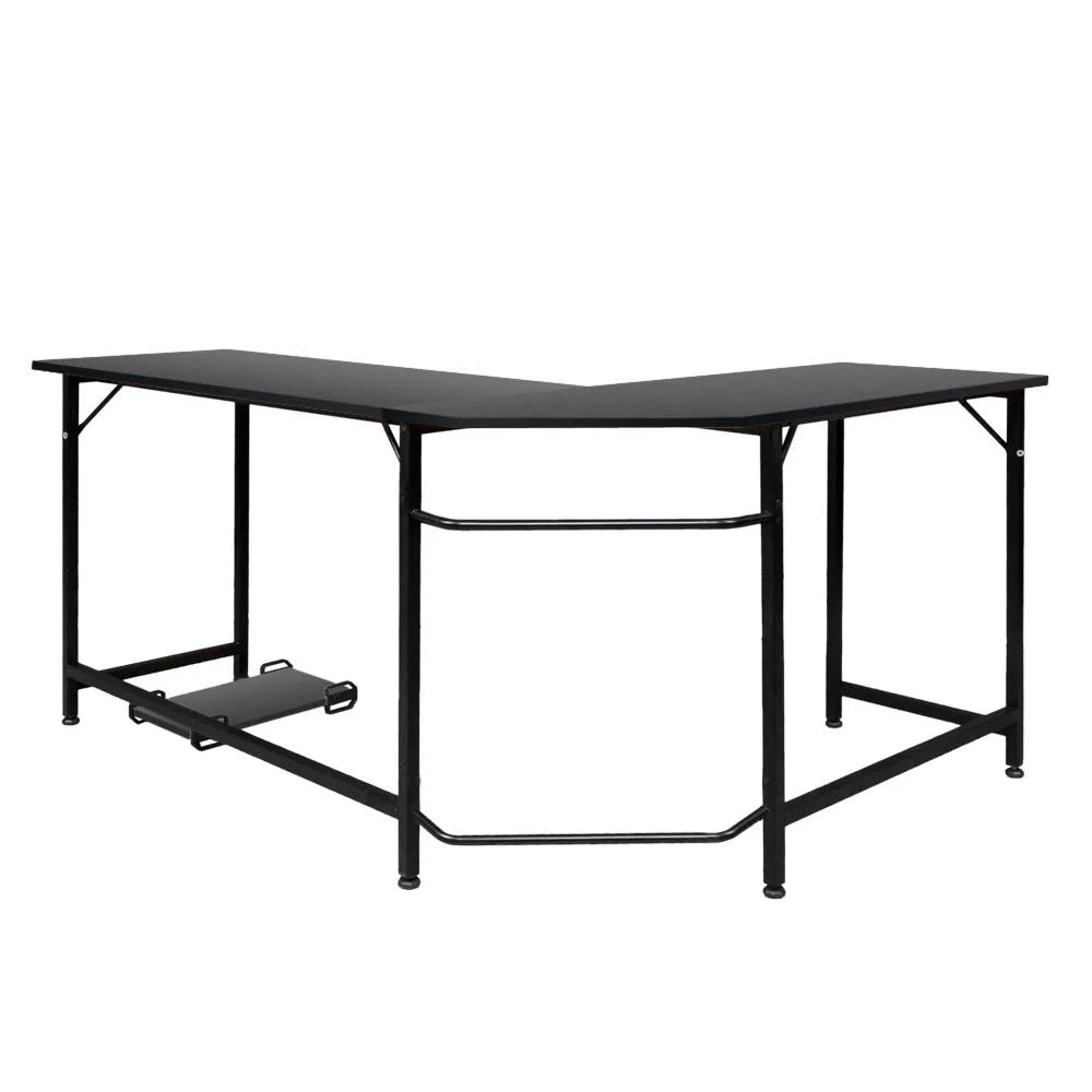 66" Wood L-Shaped Computer Gaming Desk Corner PC Latop Table Study Office Workstation Black