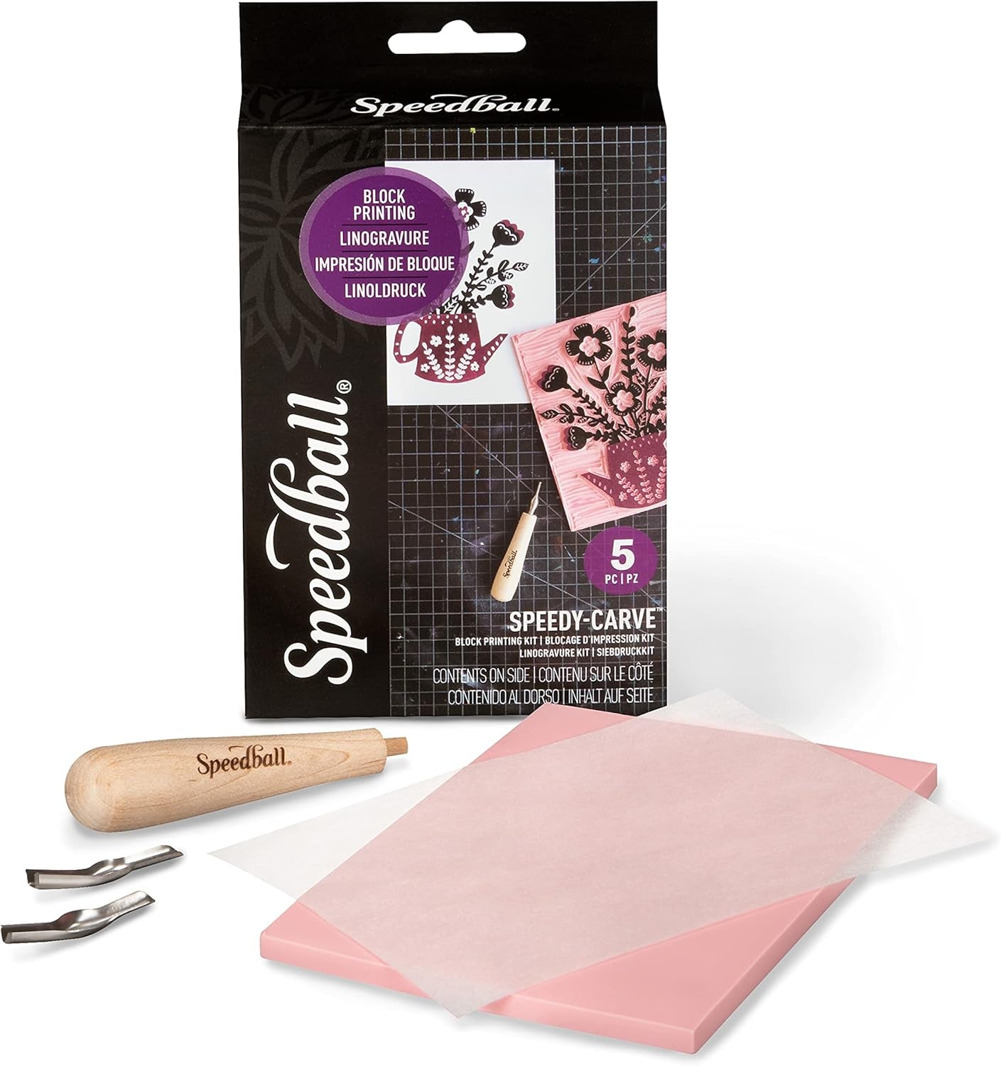 Speedball Art Products SB4100 Speedy-Carve Rubber Stamp Making Kit – Great Starter for Beginners