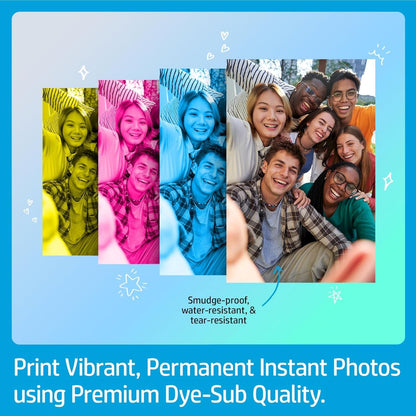 HP Sprocket Studio plus 4X6 Wireless Instant Photo Printer, 118 Sheets + 3 Cartridges, Wi-Fi, Premium Dye Sublimation, Compact Home Use, Prints Vibrant Color Pictures, Editing App for Fun Photos