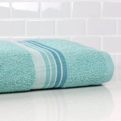 Ombre Stripe Bath Towel, Clearly Aqua