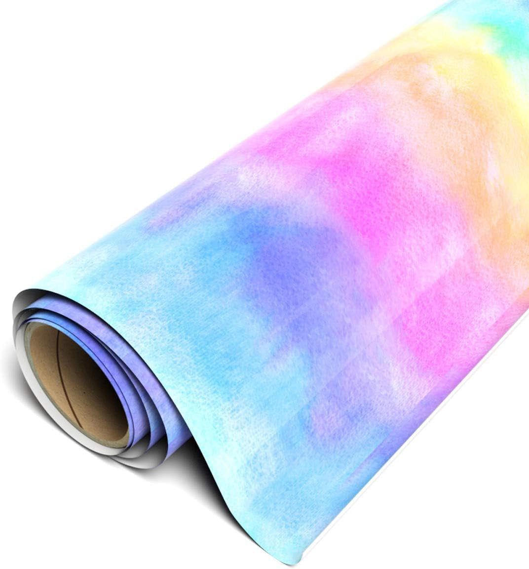 Siser Easypatterns plus Pre-Masked HTV 12" X 1Yd Roll - Iron on Heat Transfer Vinyl (Watercolor Rainbow)