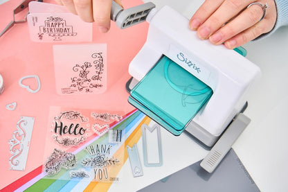 Sizzix Sidekick Starter Kit 661770 Portable Manual Die Cutting & Embossing Machine for Arts & Crafts, Scrapbooking & Cardmaking, 6.35 Cm Opening, 2.5" Opening, White